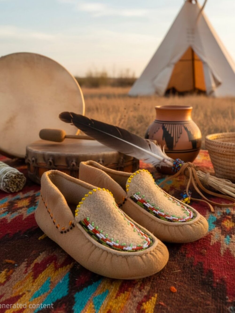 Vintage 1970's Native American Moccasins #3